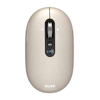 Port Connect PURE MAC Rechargeable Wireless and Bluetooth Mouse - Pearl